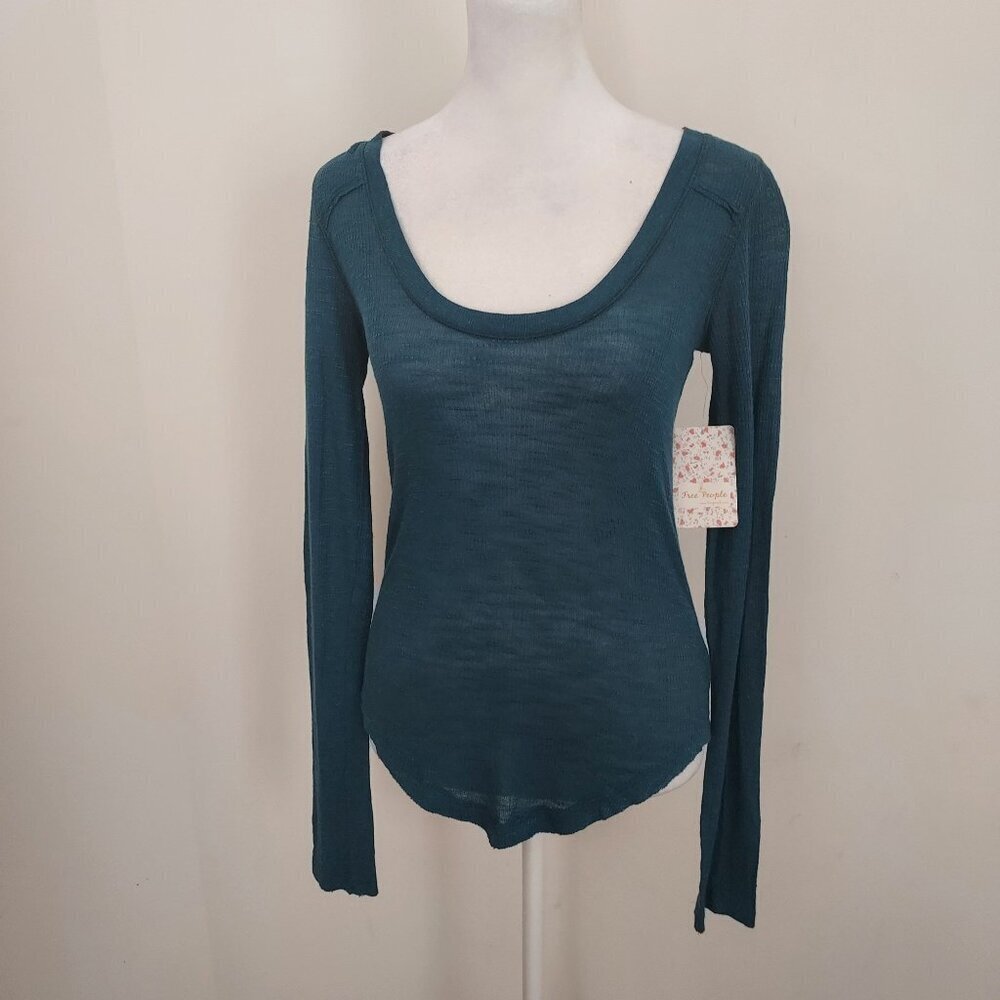 We The Free Linen Blend Long Sleeve Tee size small
